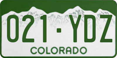 CO license plate 021YDZ