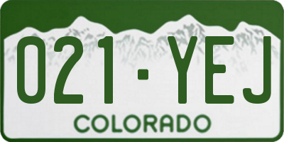 CO license plate 021YEJ