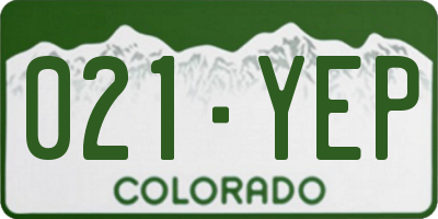CO license plate 021YEP