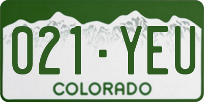 CO license plate 021YEU