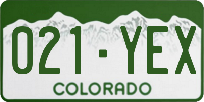 CO license plate 021YEX