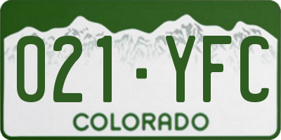 CO license plate 021YFC