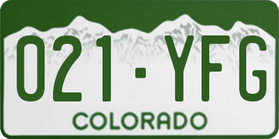 CO license plate 021YFG