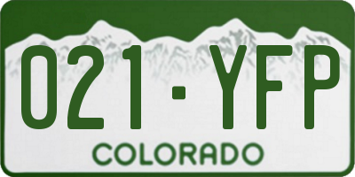 CO license plate 021YFP
