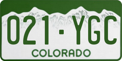 CO license plate 021YGC