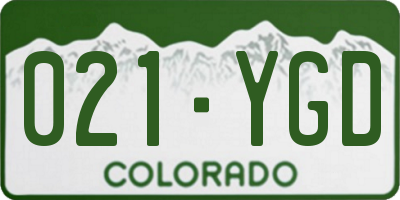 CO license plate 021YGD