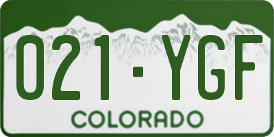 CO license plate 021YGF