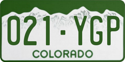 CO license plate 021YGP