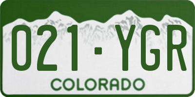 CO license plate 021YGR