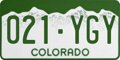 CO license plate 021YGY