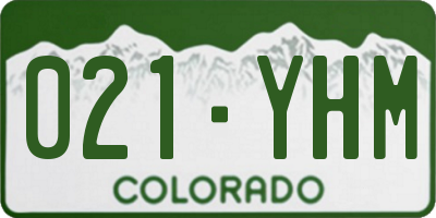 CO license plate 021YHM
