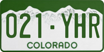 CO license plate 021YHR