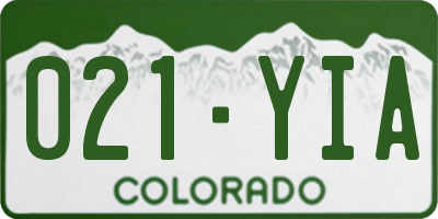 CO license plate 021YIA