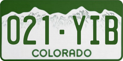 CO license plate 021YIB