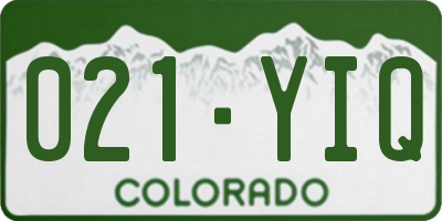 CO license plate 021YIQ