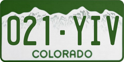 CO license plate 021YIV