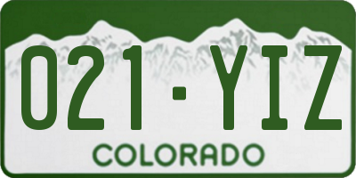 CO license plate 021YIZ