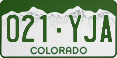 CO license plate 021YJA