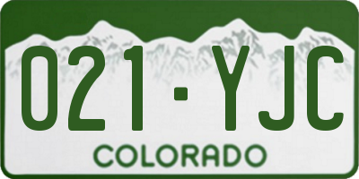 CO license plate 021YJC