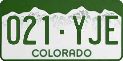 CO license plate 021YJE