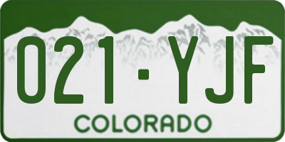 CO license plate 021YJF