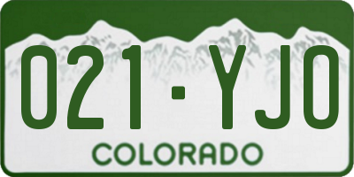 CO license plate 021YJO