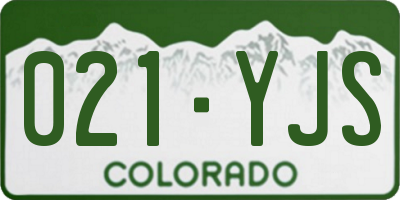 CO license plate 021YJS