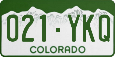 CO license plate 021YKQ