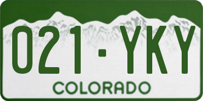 CO license plate 021YKY