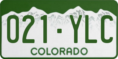 CO license plate 021YLC