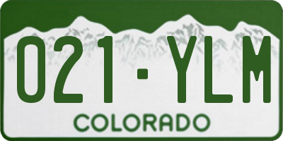CO license plate 021YLM