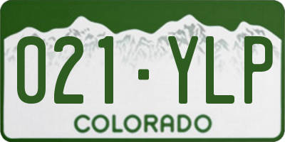 CO license plate 021YLP