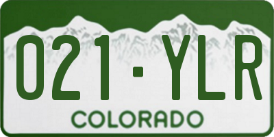 CO license plate 021YLR