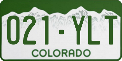 CO license plate 021YLT