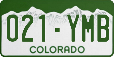 CO license plate 021YMB