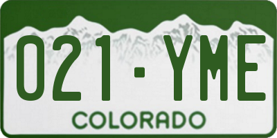CO license plate 021YME