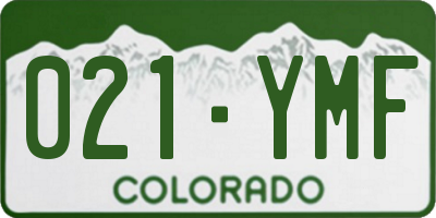 CO license plate 021YMF