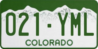 CO license plate 021YML