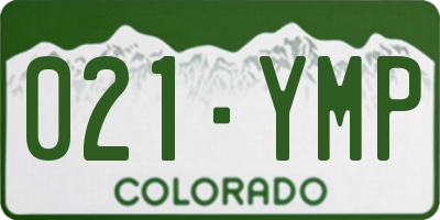CO license plate 021YMP