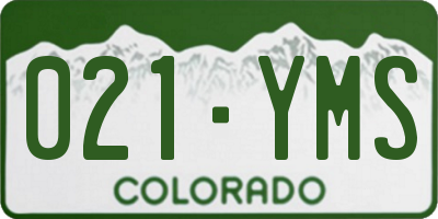 CO license plate 021YMS