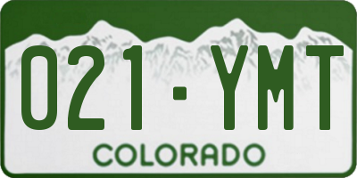 CO license plate 021YMT