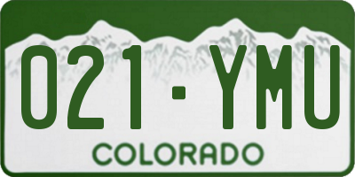 CO license plate 021YMU