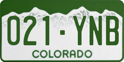 CO license plate 021YNB