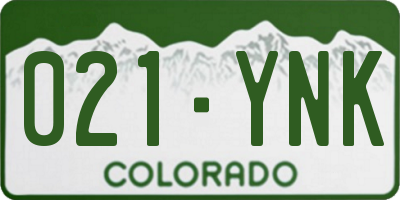 CO license plate 021YNK