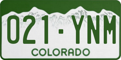 CO license plate 021YNM