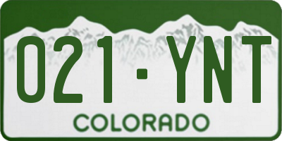 CO license plate 021YNT