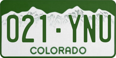 CO license plate 021YNU