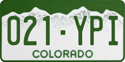 CO license plate 021YPI
