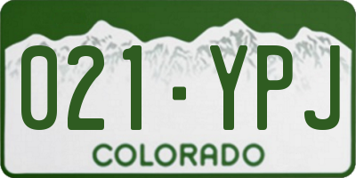 CO license plate 021YPJ