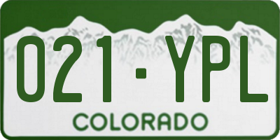 CO license plate 021YPL